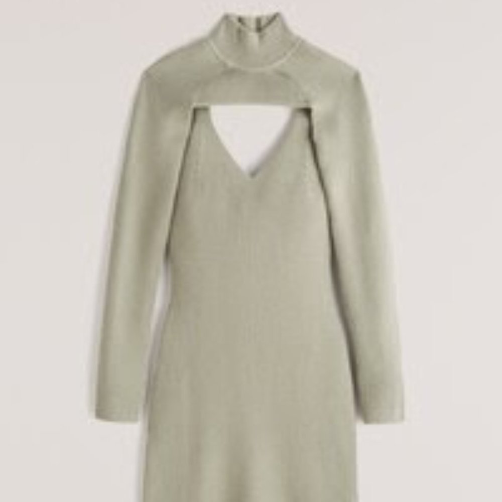 Abercrombie & Fitch Sage Green Cut-Out Dress